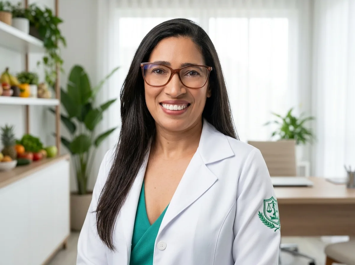 Rosangela Silva em seu consultório de nutrição
